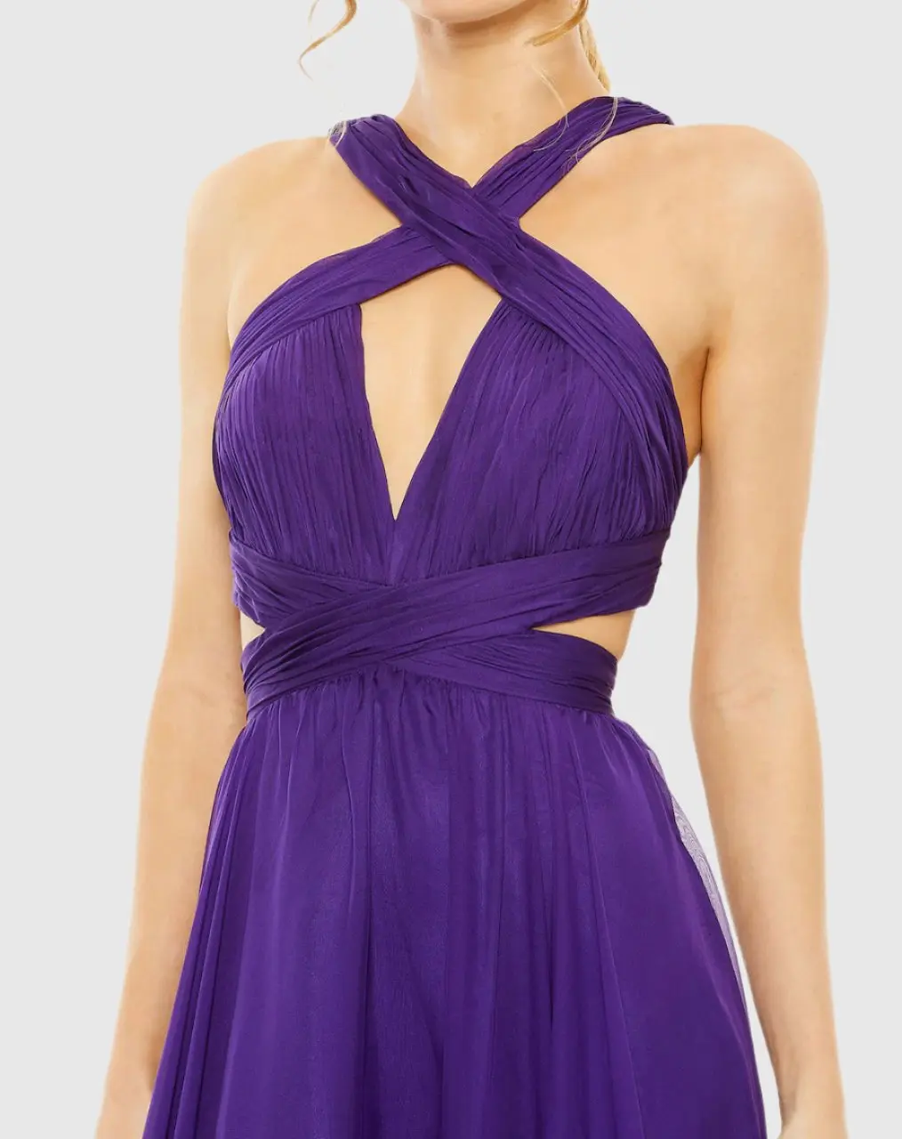 Purple Halter Cutout Keyhole Tiered Gown - FINAL SALE - Image 3
