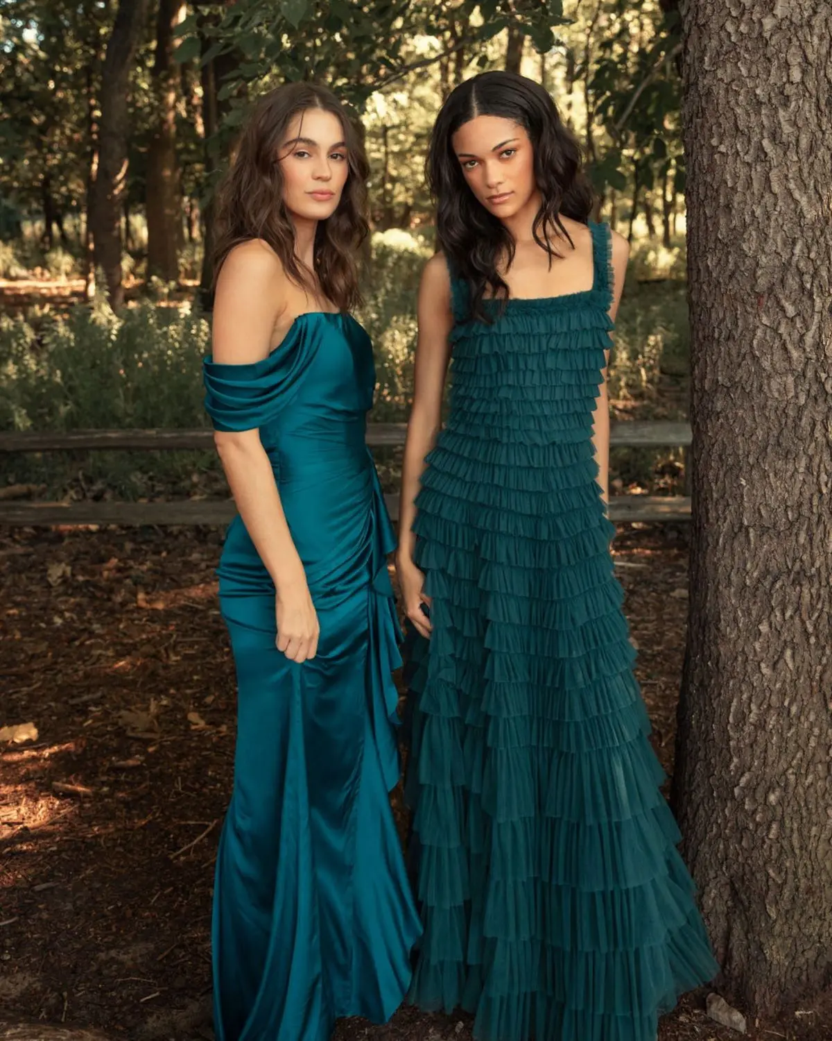 Teal Sleeveless Ruffle Layered Gown - Image 6