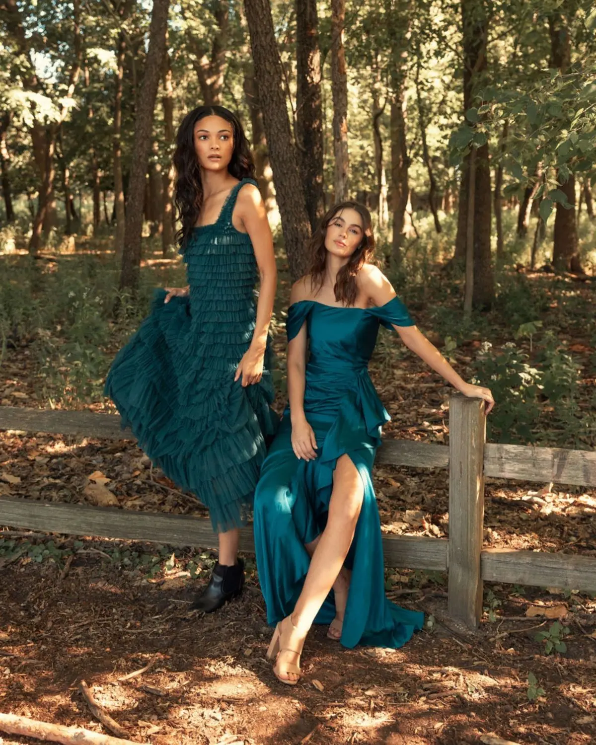 Teal Sleeveless Ruffle Layered Gown - Image 7