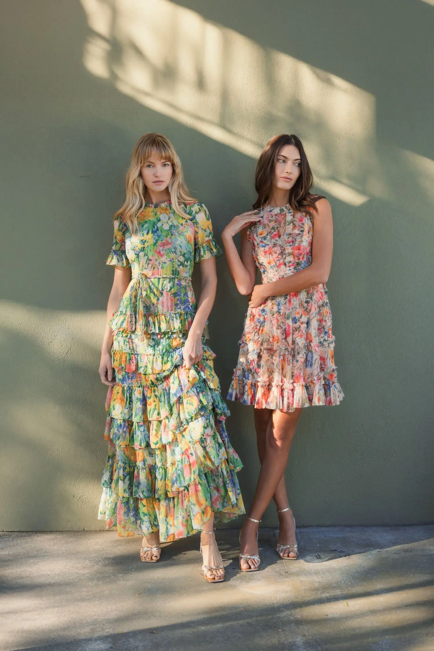 Multicolor Micro Ruffle Floral A-Line Mini Dress - Image 5