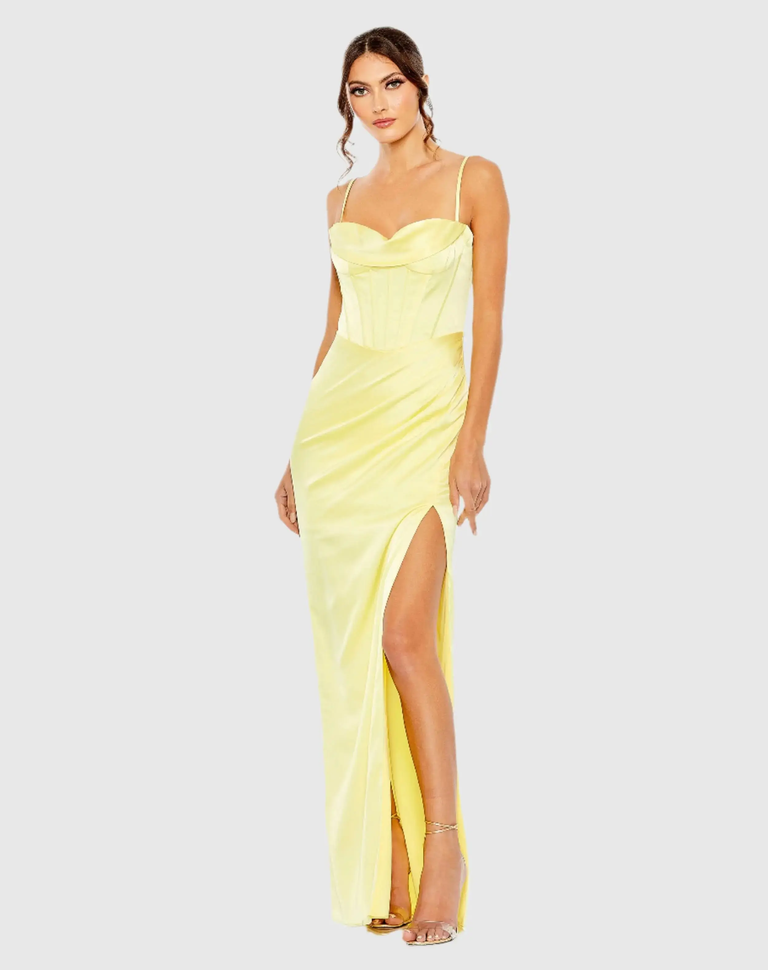 Bustier Side Ruched Bodycon Gown - Image 2