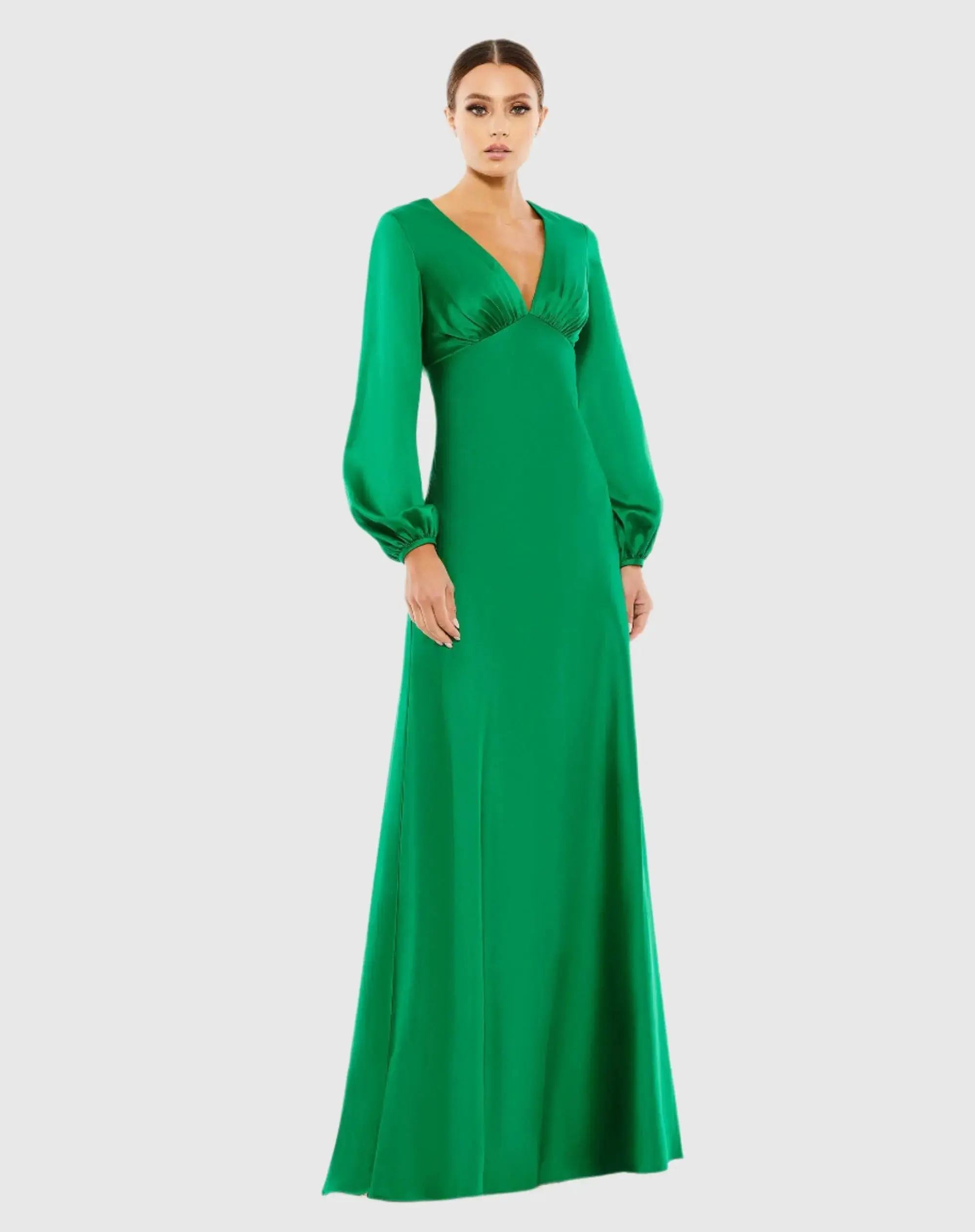 Charmeuse Empire Waist Blouson Sleeve Gown - Image 2