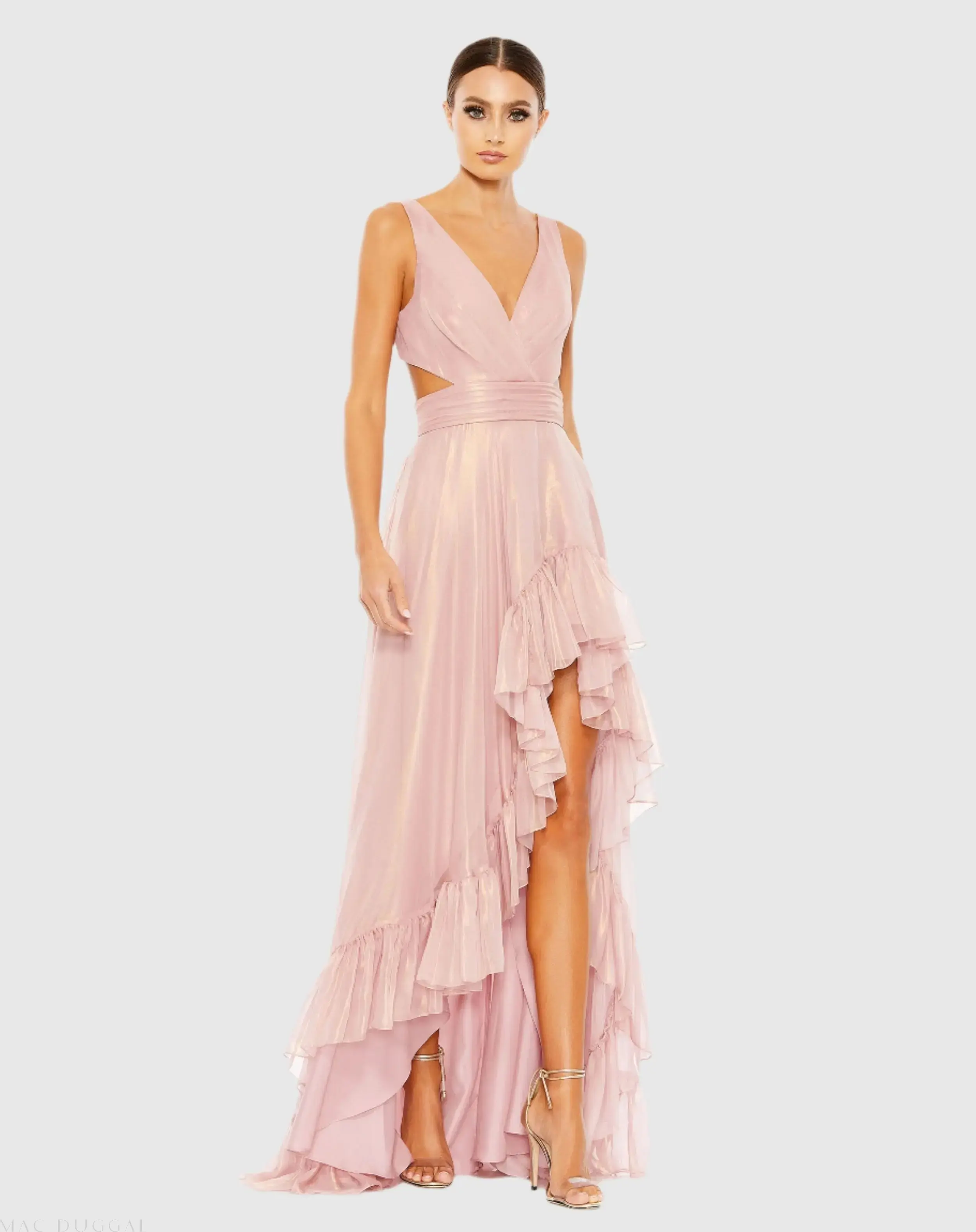 Cut Out High Low Ruffle Gown - Image 2
