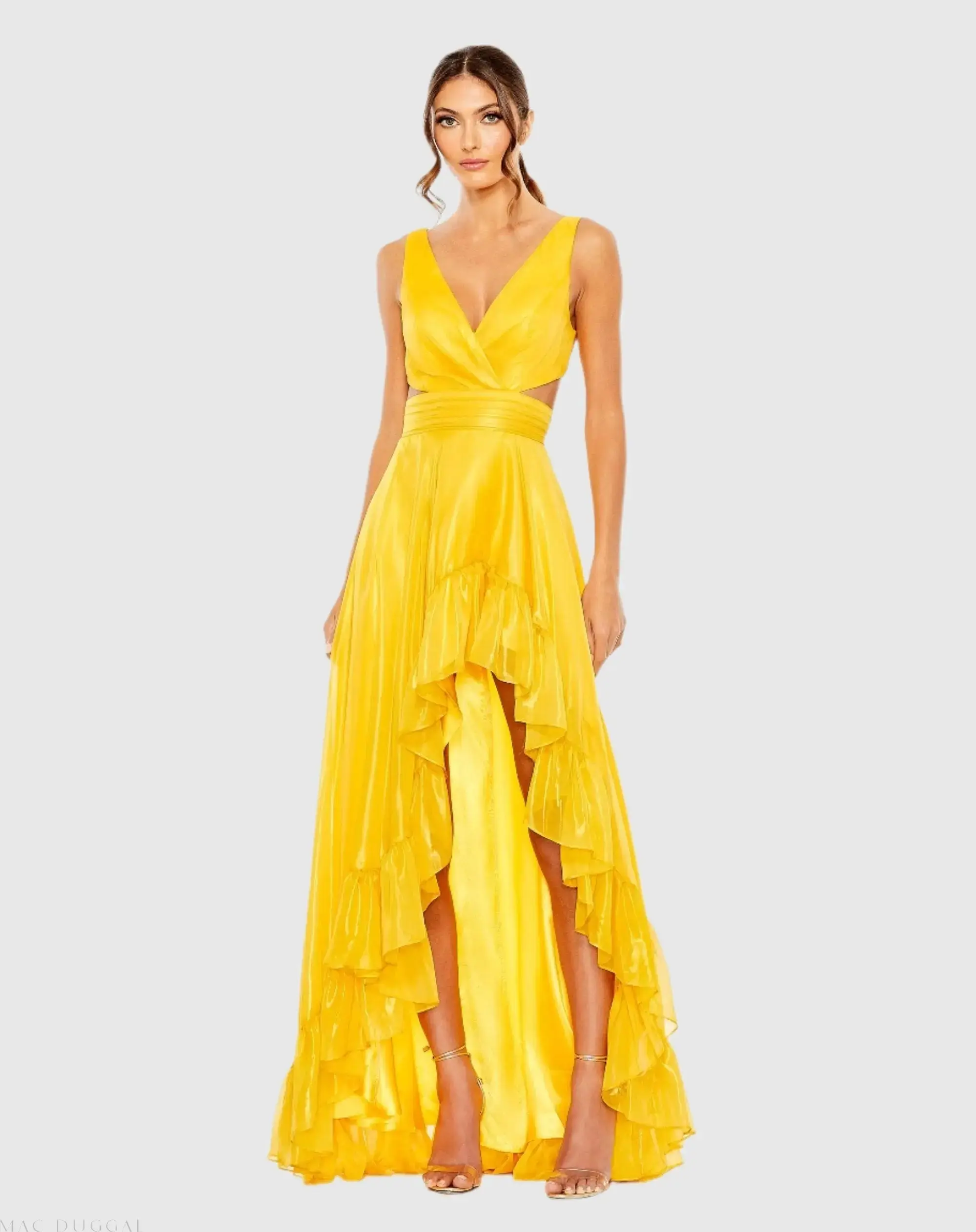 Cut Out High Low Ruffle Gown - Image 3