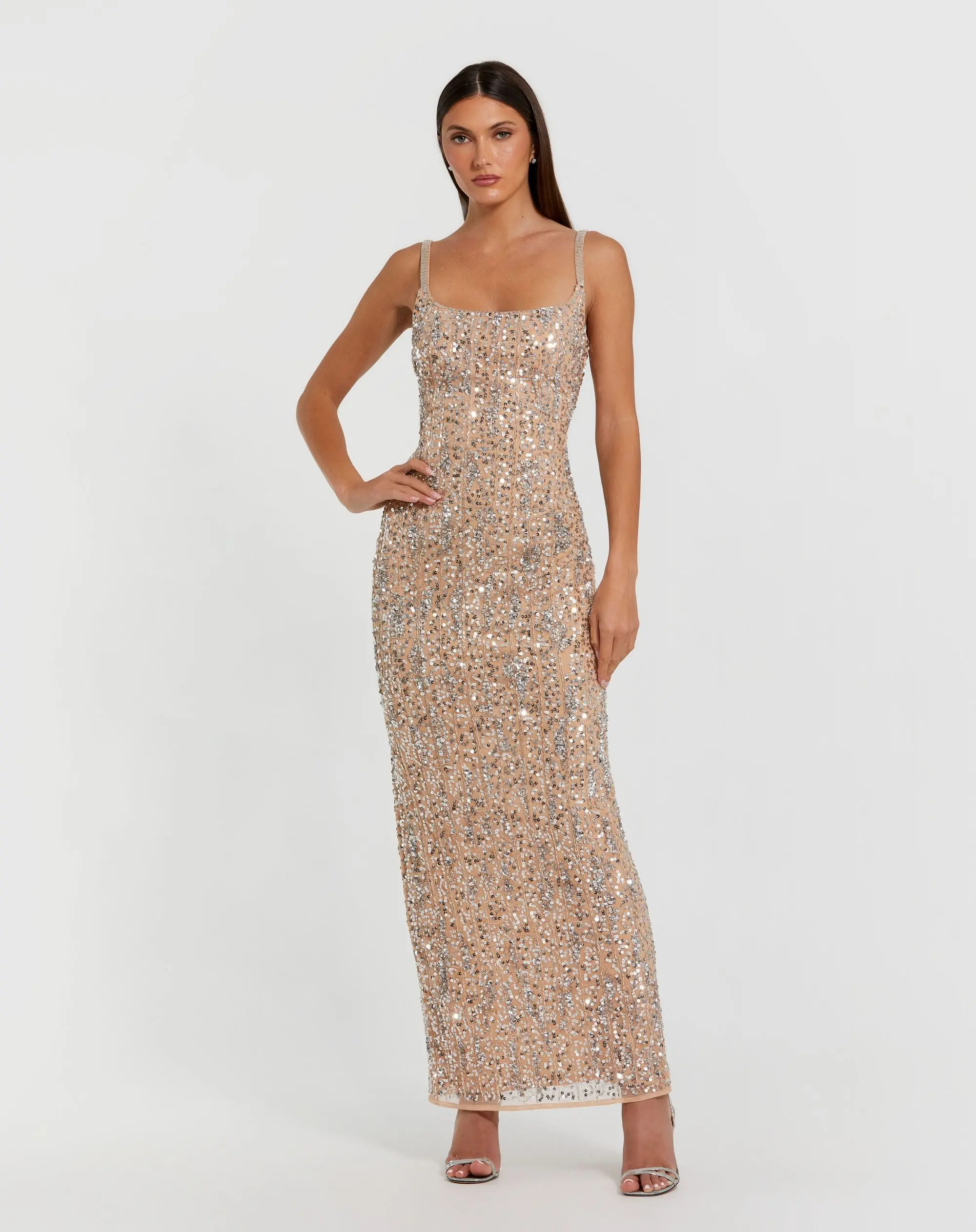 Embellished Scoop Neck Gown - Image 3