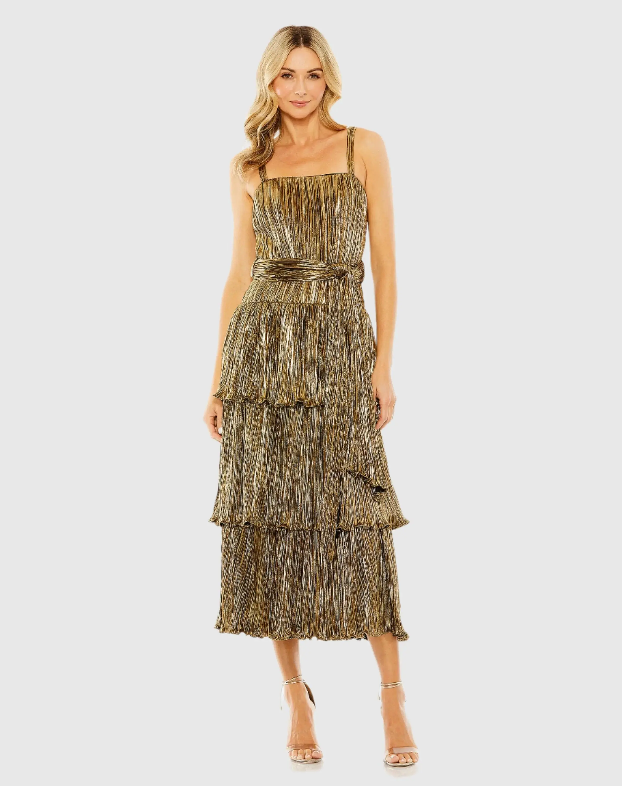 Ruffle Tiered Buckle Detail Dress - Image 3
