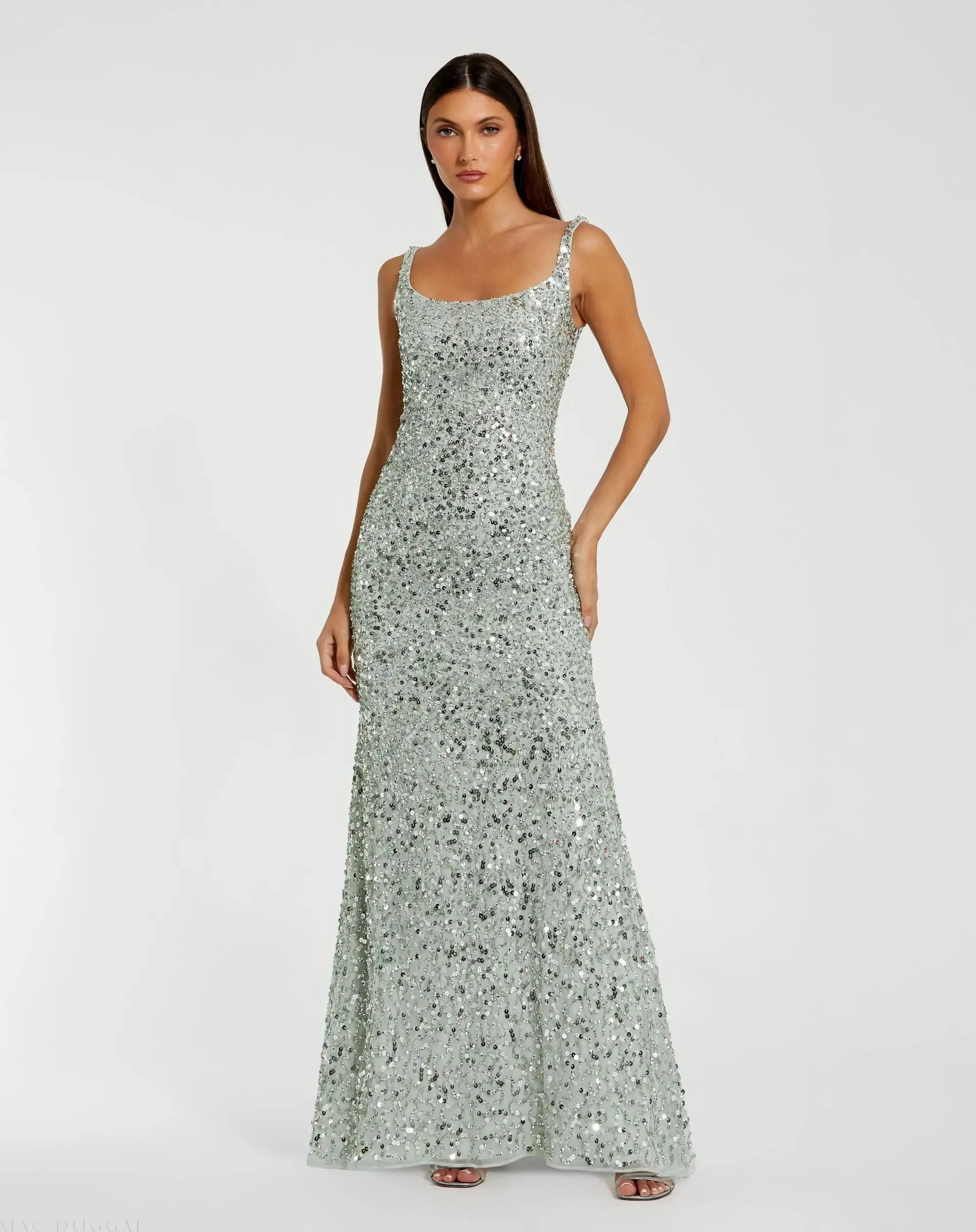 Sequined Low Back Slip Gown - Image 2
