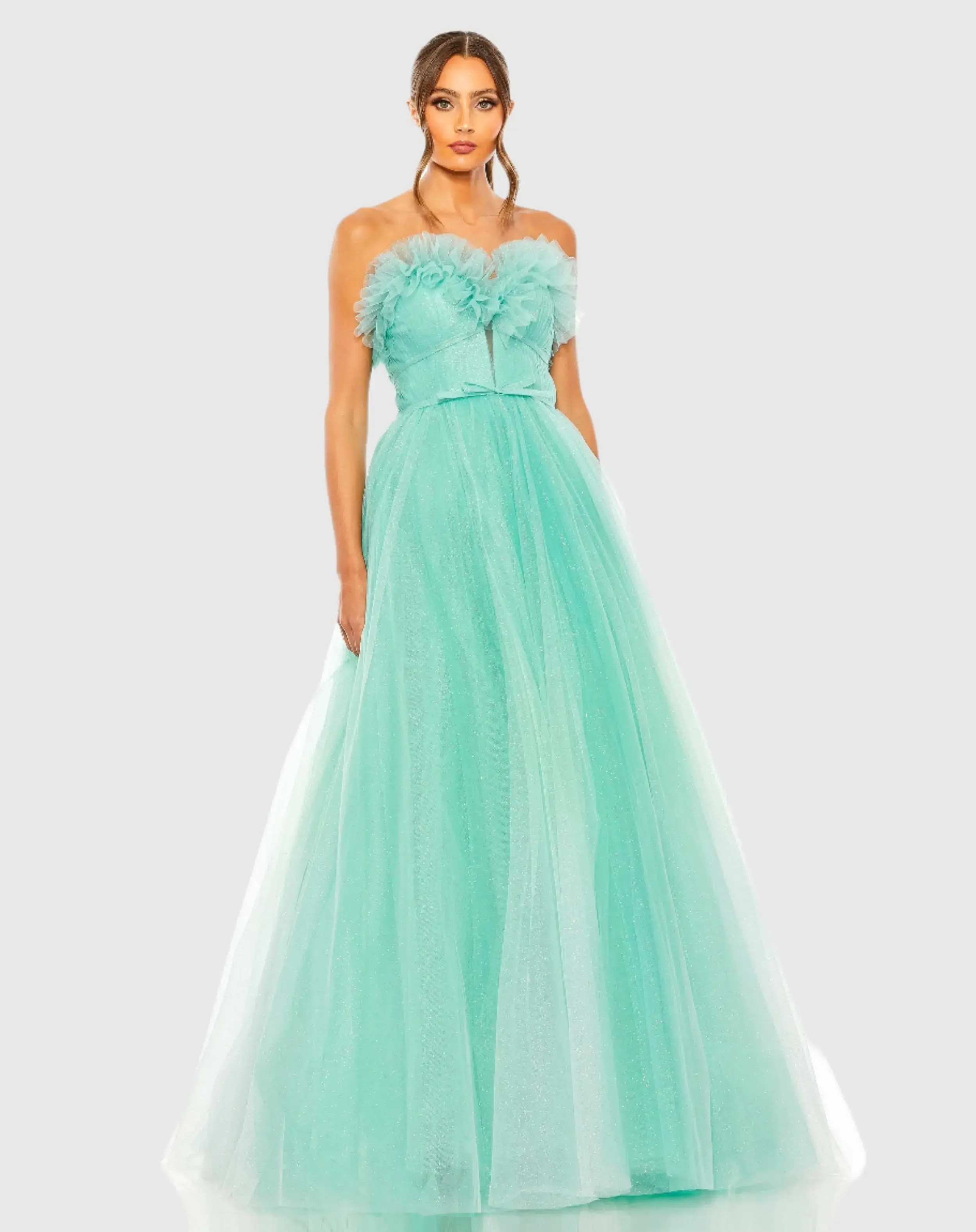 Strapless Glitter Tulle Gown - Image 2