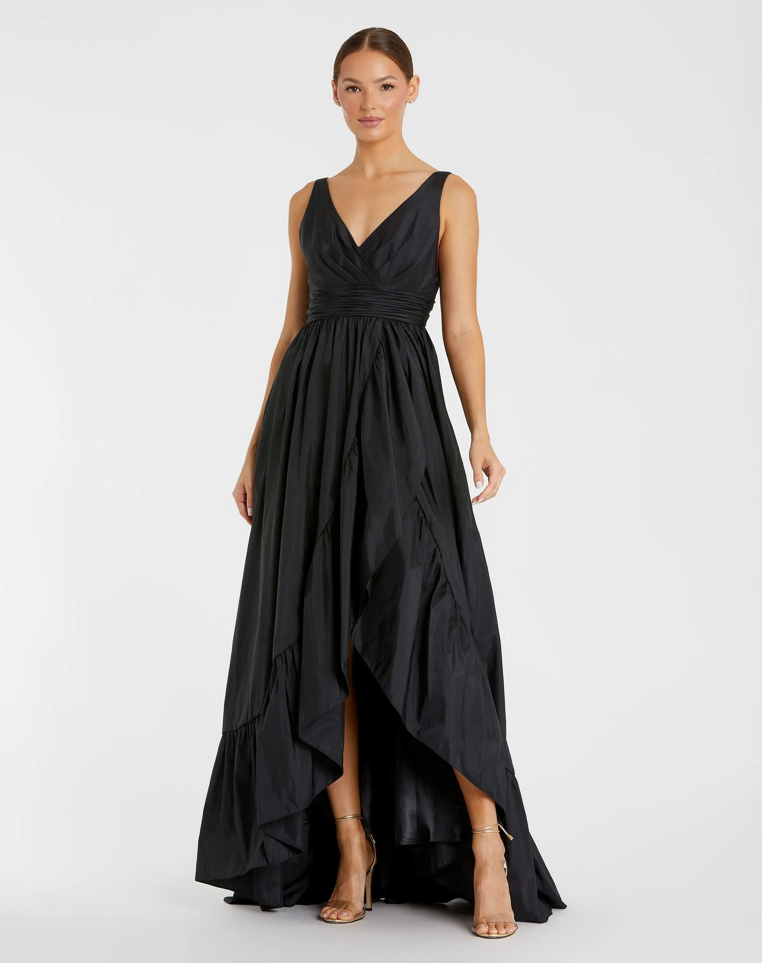 Taffeta High Low Ruffle Gown - Image 2